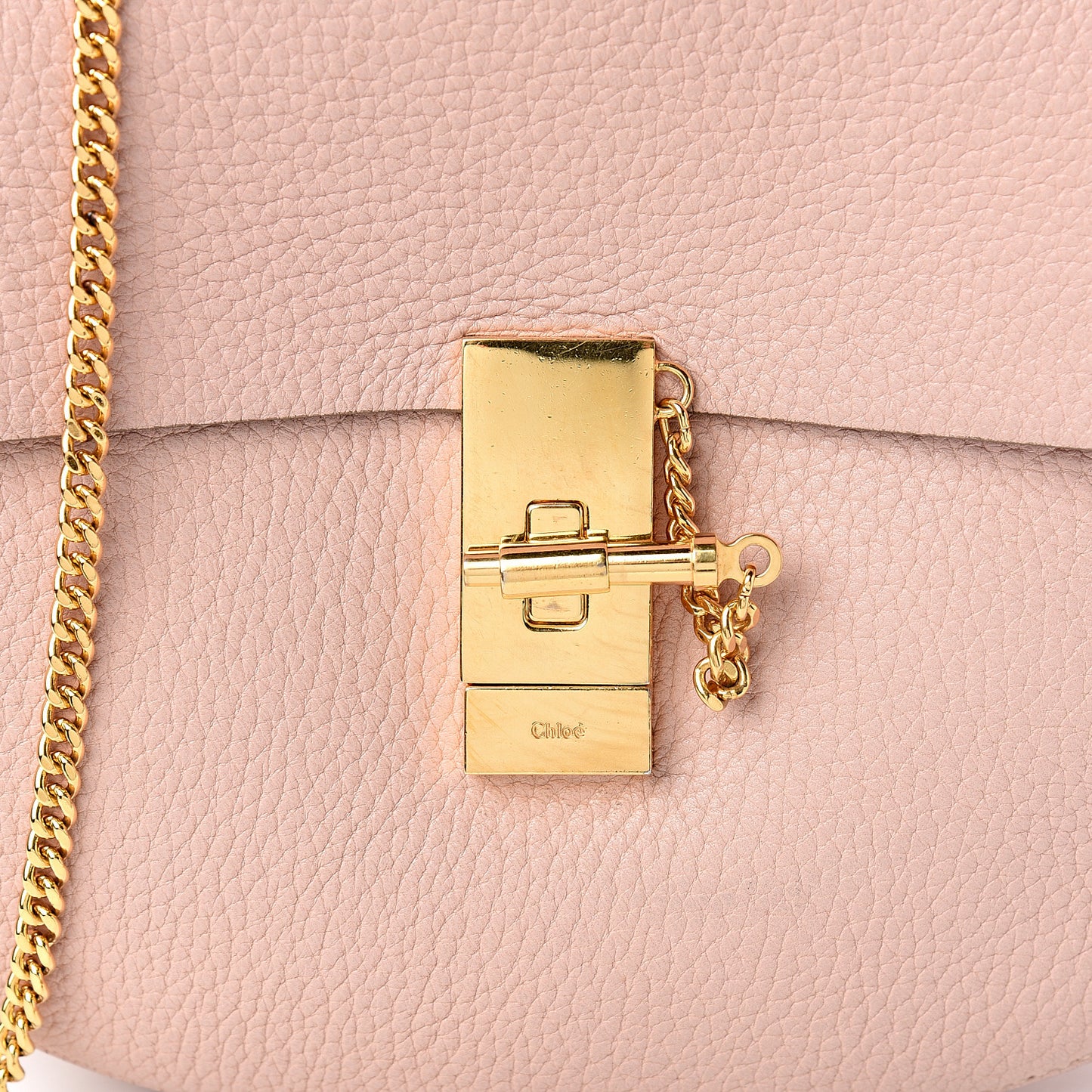 Grained Lambskin Drew Shoulder Bag Cement Pink