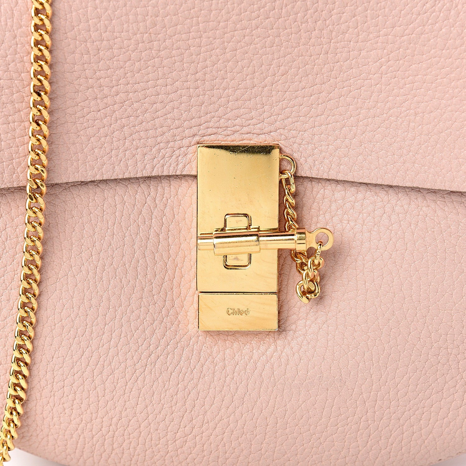 Chloe Grained Lambskin Drew Shoulder Bag Cement Pink 10 of 10