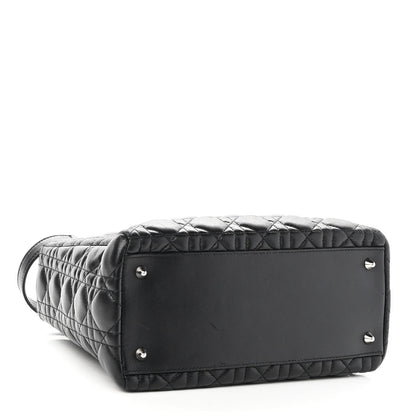 Christian Dior Lambskin Cannage Medium Lady Dior Black 3 of 9