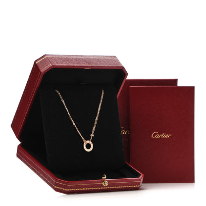 Cartier 18K Pink Gold 2 Diamond LOVE Necklace 6 of 6