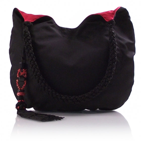 Nylon Beaded Tassel Satchel Shoulder Bag