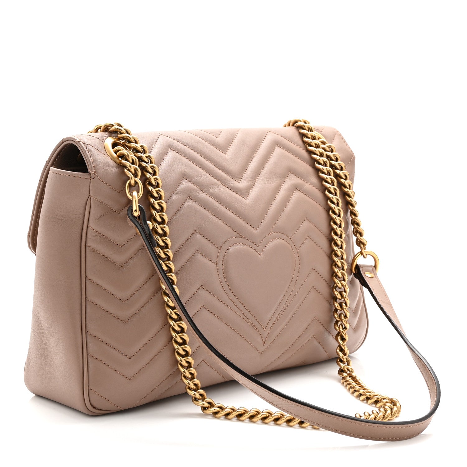 Gucci Calfskin Matelasse Medium GG Marmont Shoulder Bag Porcelain Rose 3 of 10