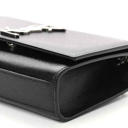 Saint Laurent Grain De Poudre Small Monogram Kate Satchel Black 9 of 9