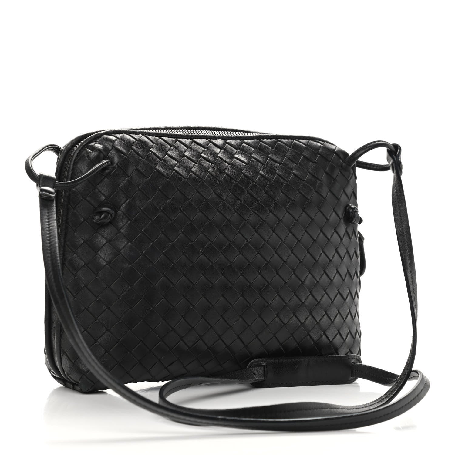 Bottega Veneta Nappa Intrecciato Nodini Crossbody Messenger Black 3 of 11