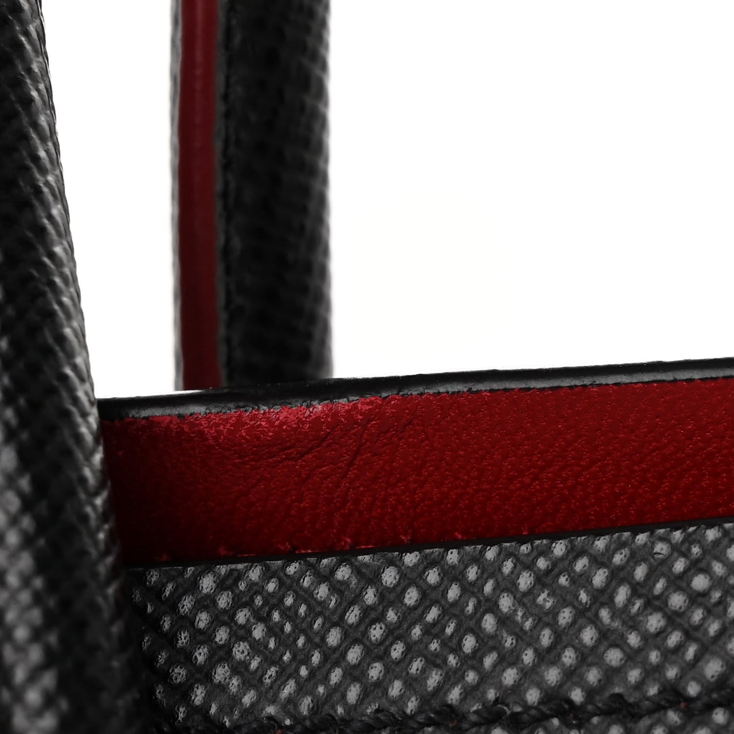 Saffiano Cuir Large Double Bag Black Fuoco