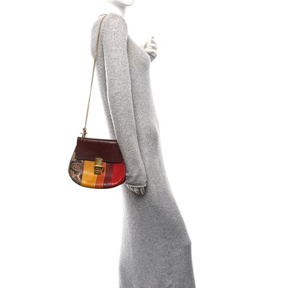 Chloe Snakeskin Drew Shoulder Bag Brown Multicolor 2 of 9