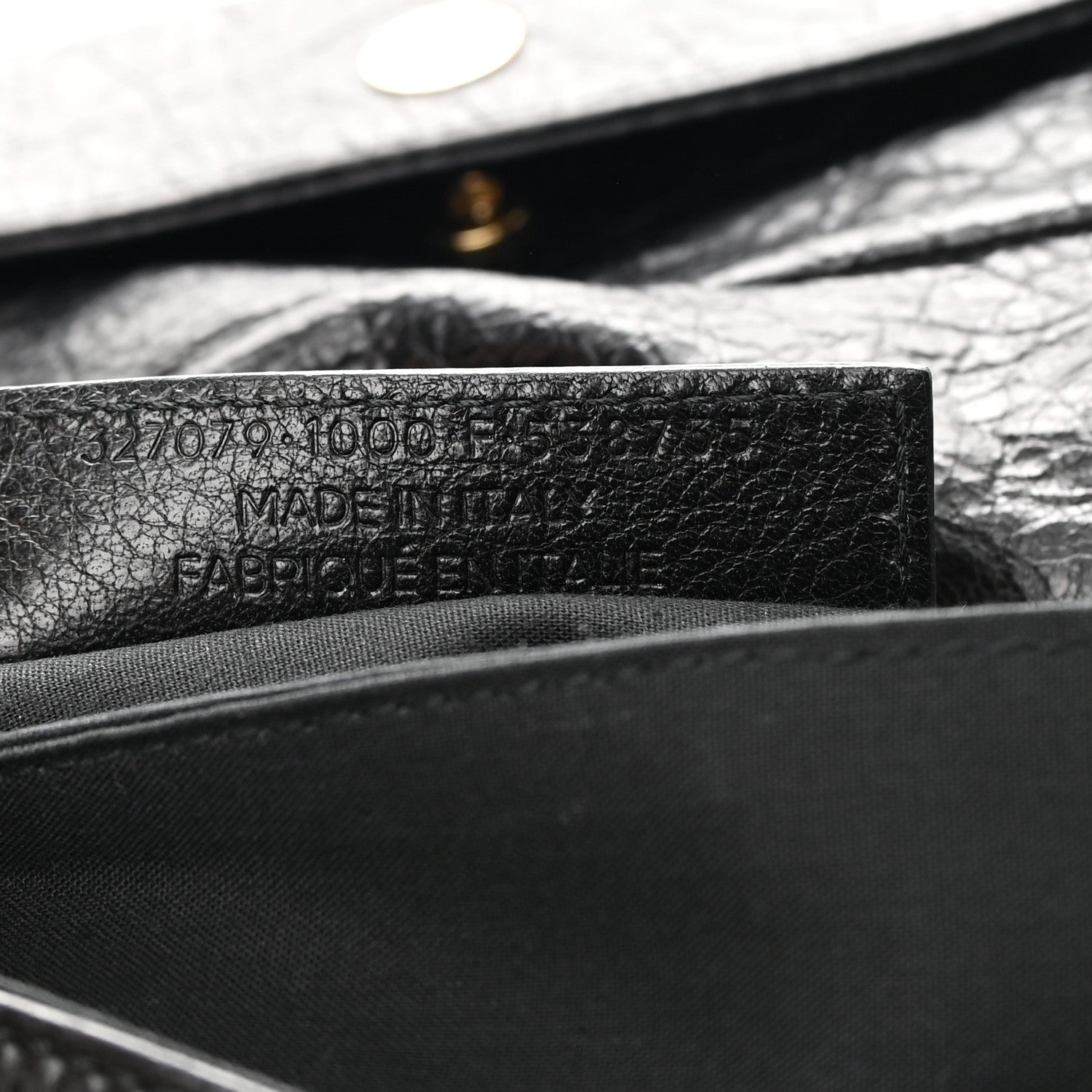 Balenciaga Agneau Giant 12 Gold Hardware Envelope Strap Clutch Black 8 of 13