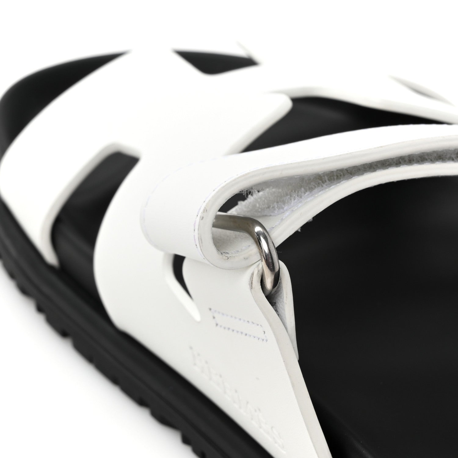 Hermes Calfskin Womens Chypre Sandals 37 White 10 of 11