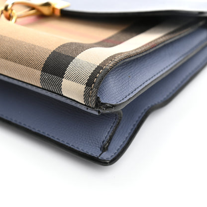 Burberry Derby Calfskin House Check Small Macken Crossbody Bag Slate Blue 24 of 24