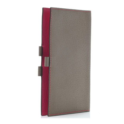Hermes Chevre Mysore Vision II Agenda Cover Etoupe Fuchsia 2 of 5