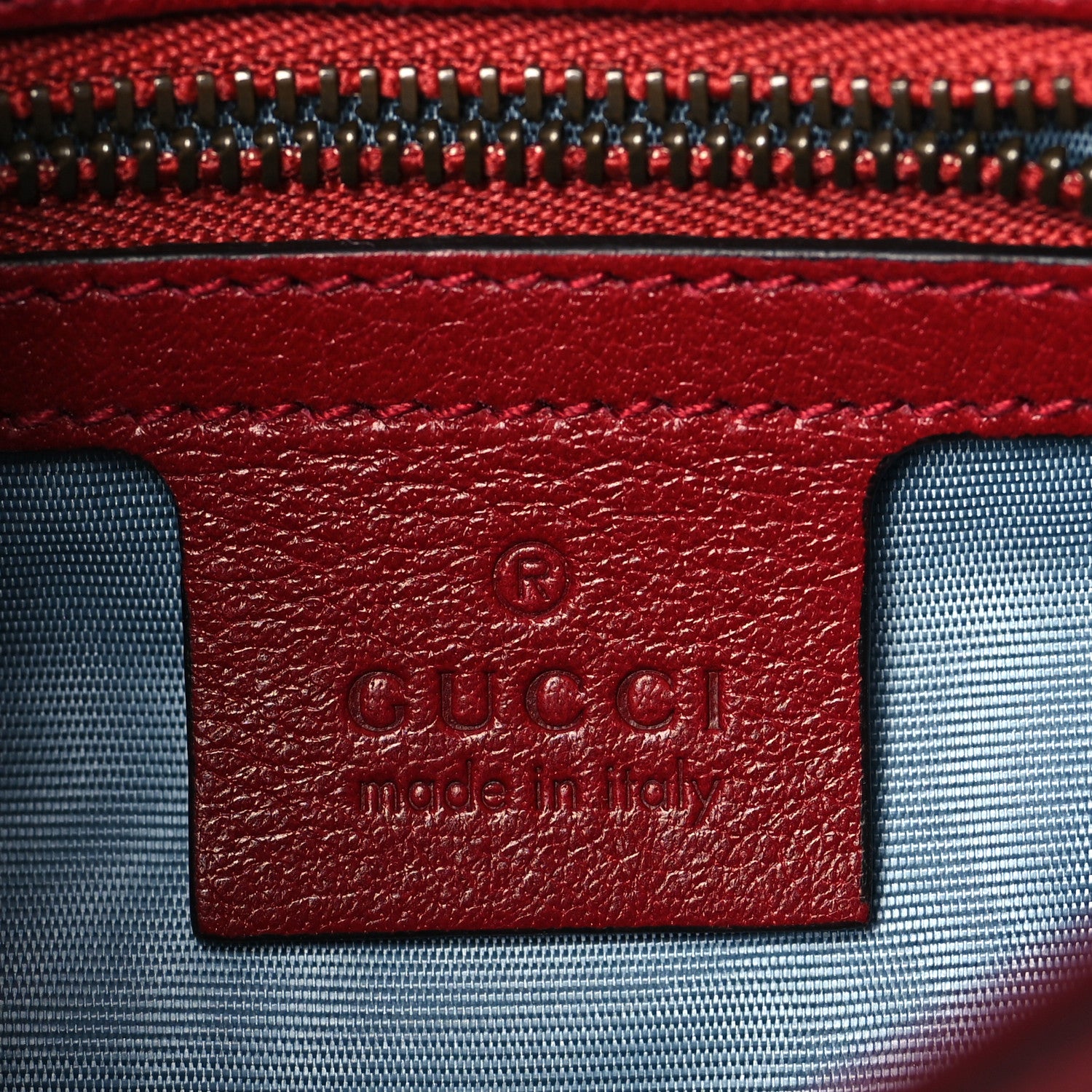 Gucci Calfskin Diagonal GG Medium Thiara Double Envelope Shoulder Bag Black Red 6 of 10