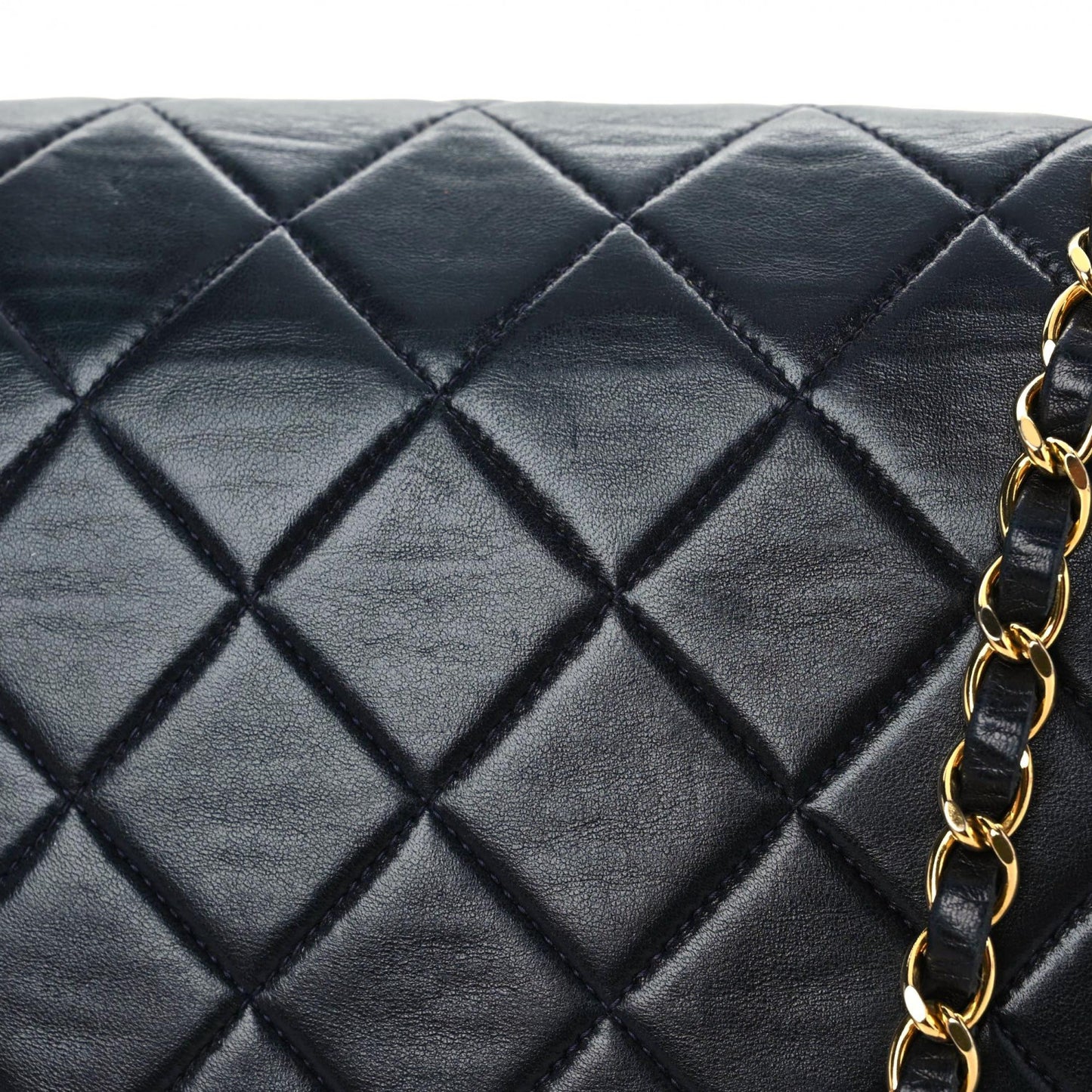 Lambskin Quilted Medium Single Flap Black