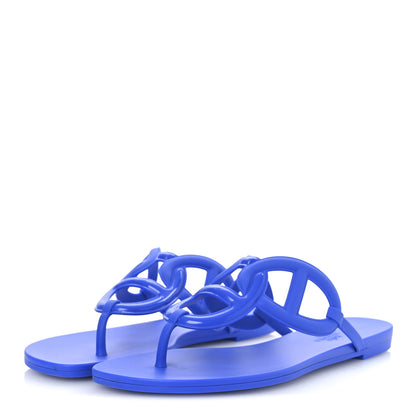 Hermes Rubber Womens Egerie Sandals 40 Bleu Outremer 4 of 11