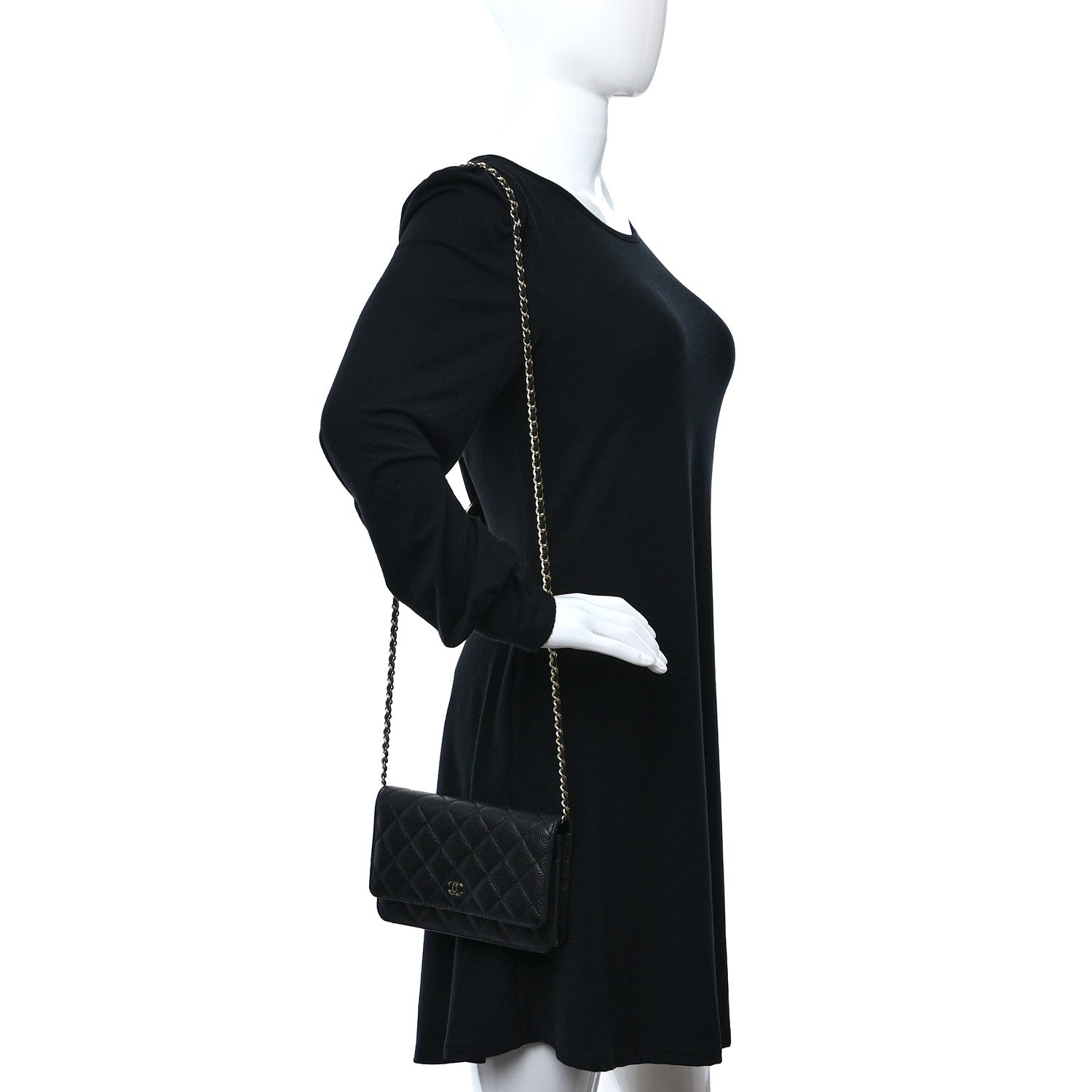Chanel Caviar Quilted Wallet on Chain WOC Black 2 of 10