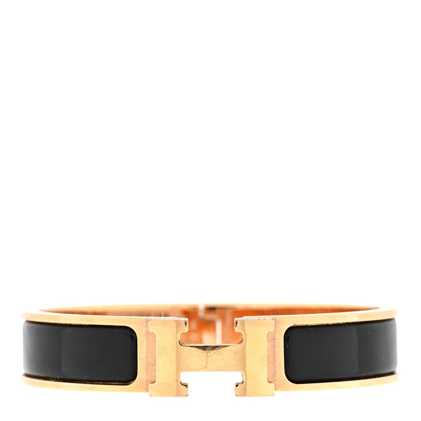 Enamel Narrow Clic Clac H Bracelet GM Black