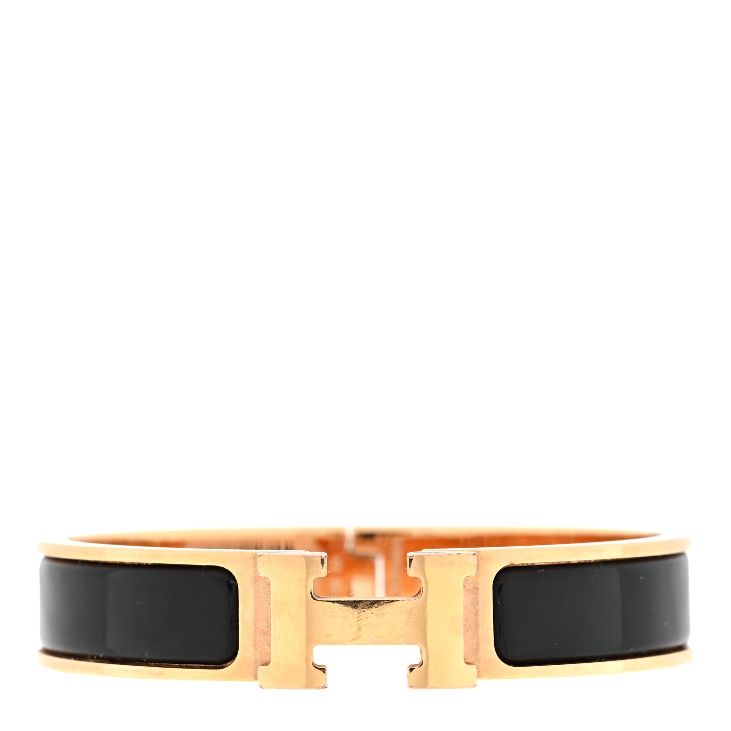 Hermes Enamel Narrow Clic Clac H Bracelet GM Black 1 of 3