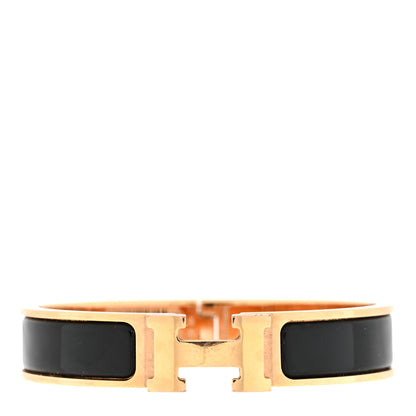 Hermes Enamel Narrow Clic Clac H Bracelet GM Black 1 of 3