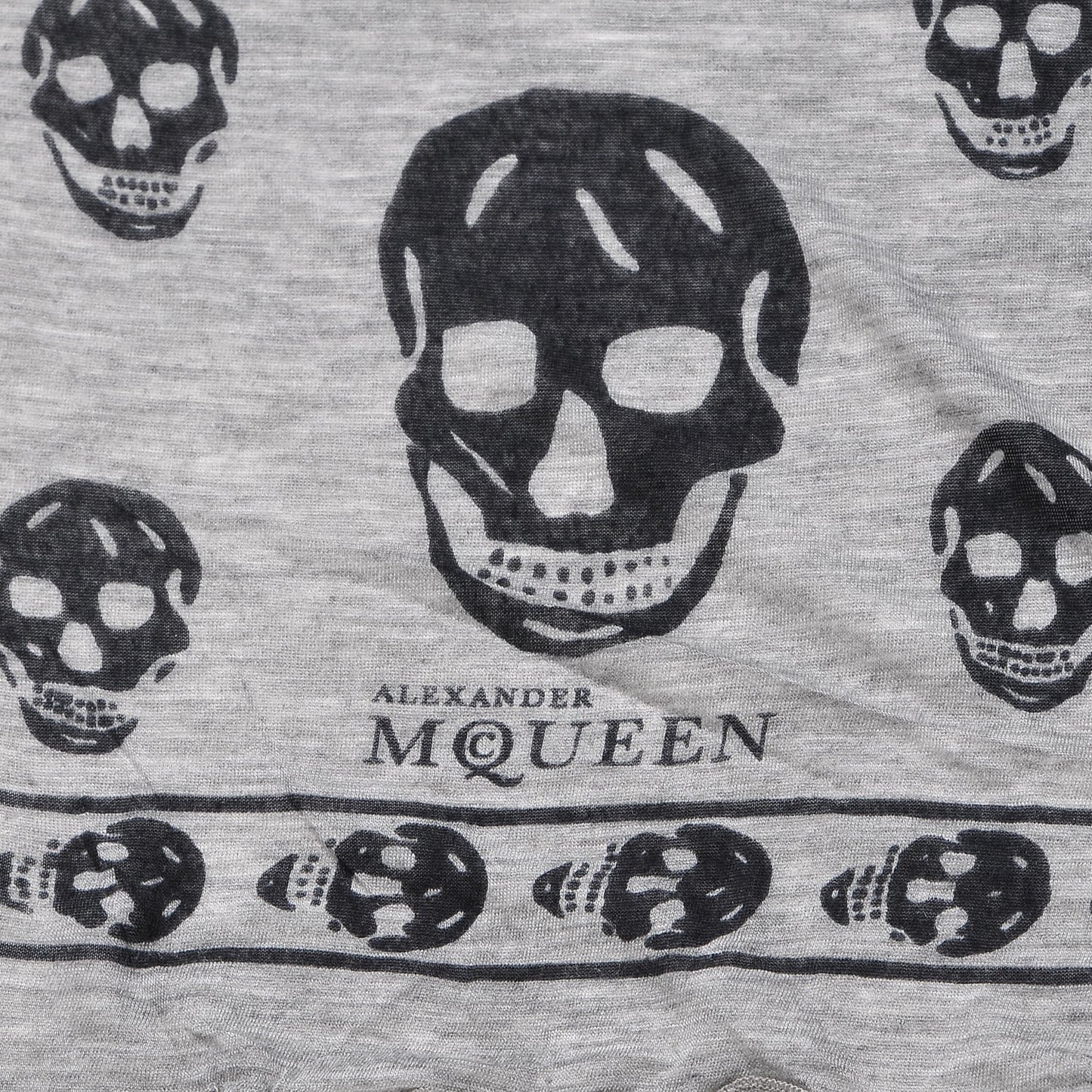 Modal Skull Scarf Grey Black