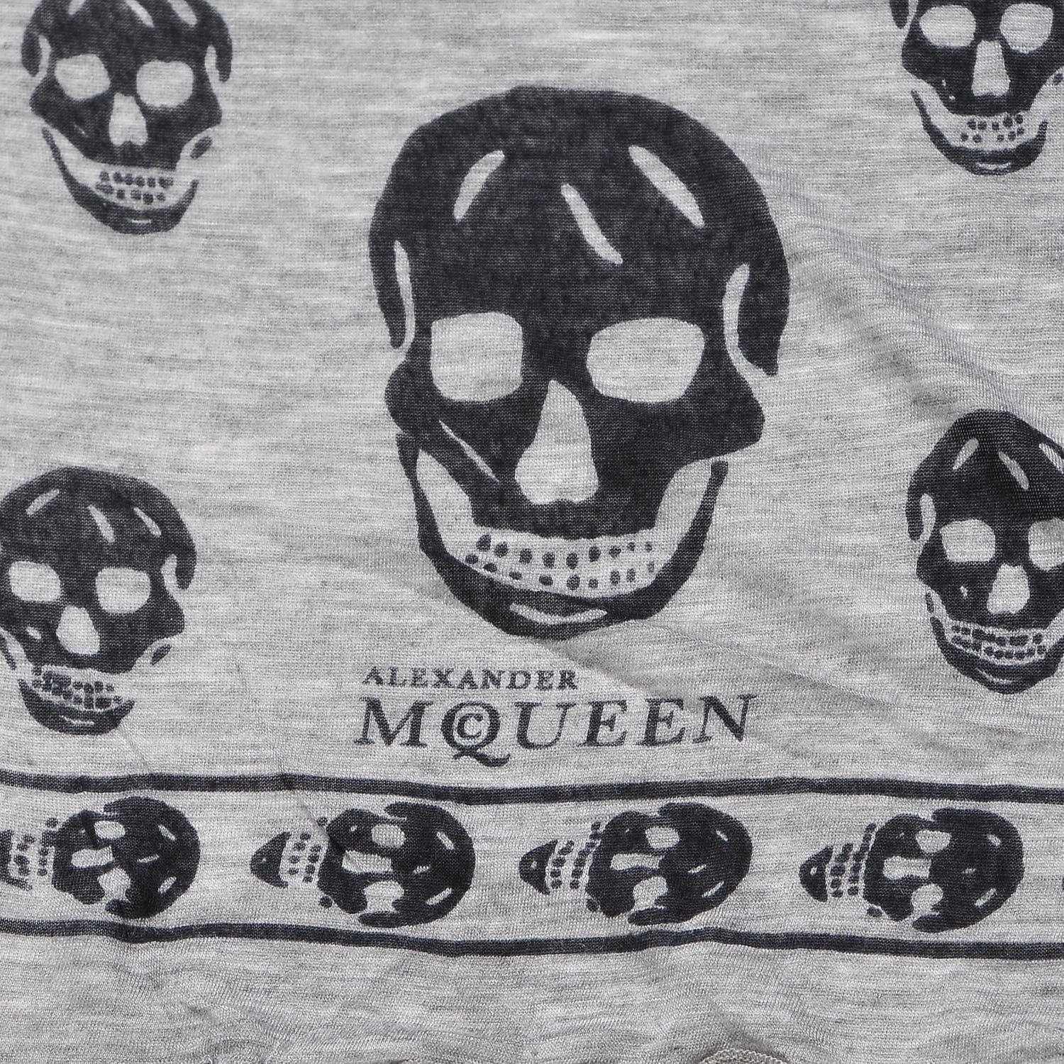 Alexander McQueen Modal Skull Scarf Grey Black 4 of 4