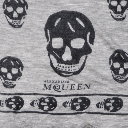 Alexander McQueen Modal Skull Scarf Grey Black 4 of 4