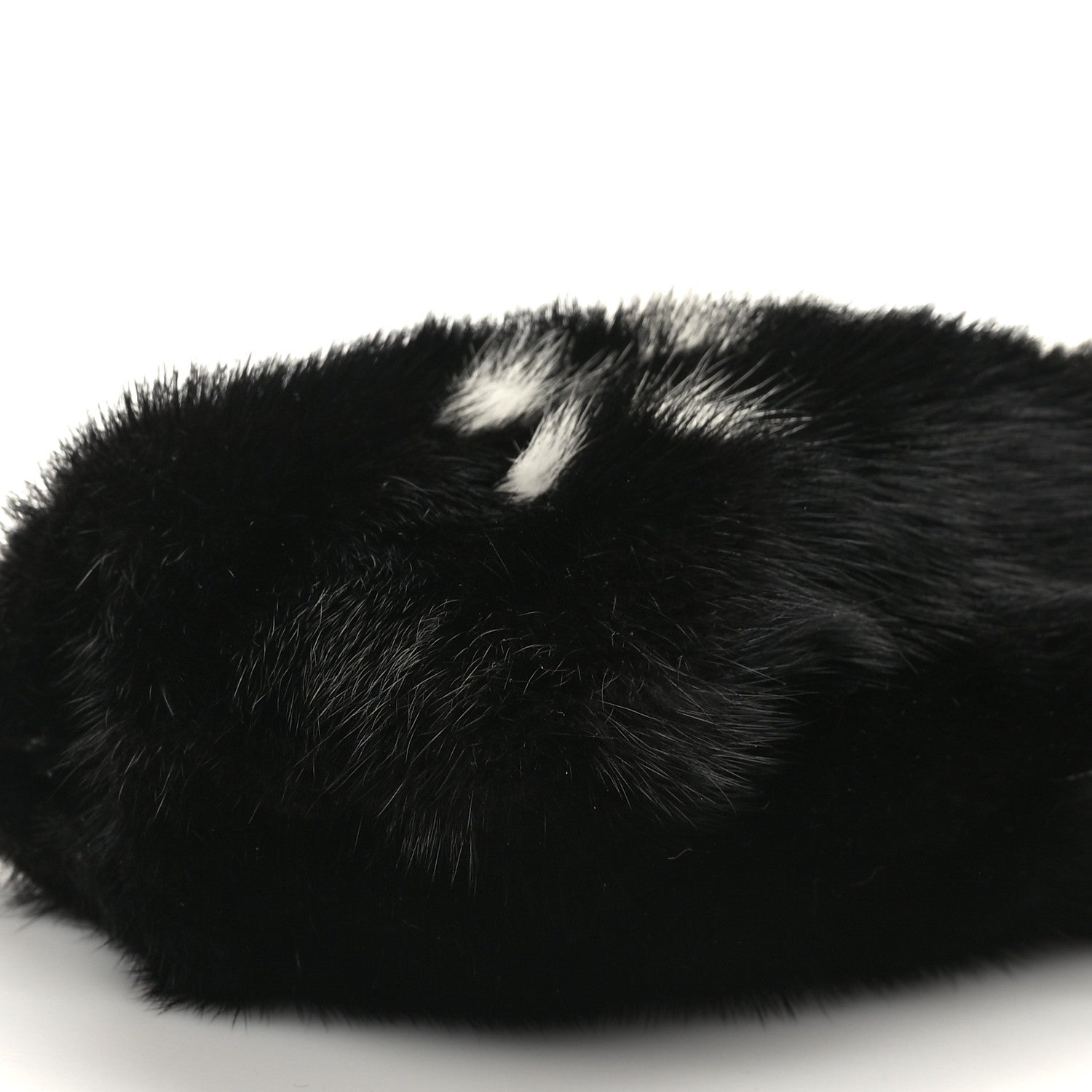 Prada Mink Fur Crystal Clutch Black Bianco 6 of 7