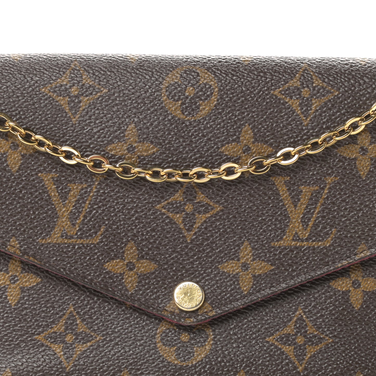Monogram Pochette Felicie Chain Wallet Fuchsia