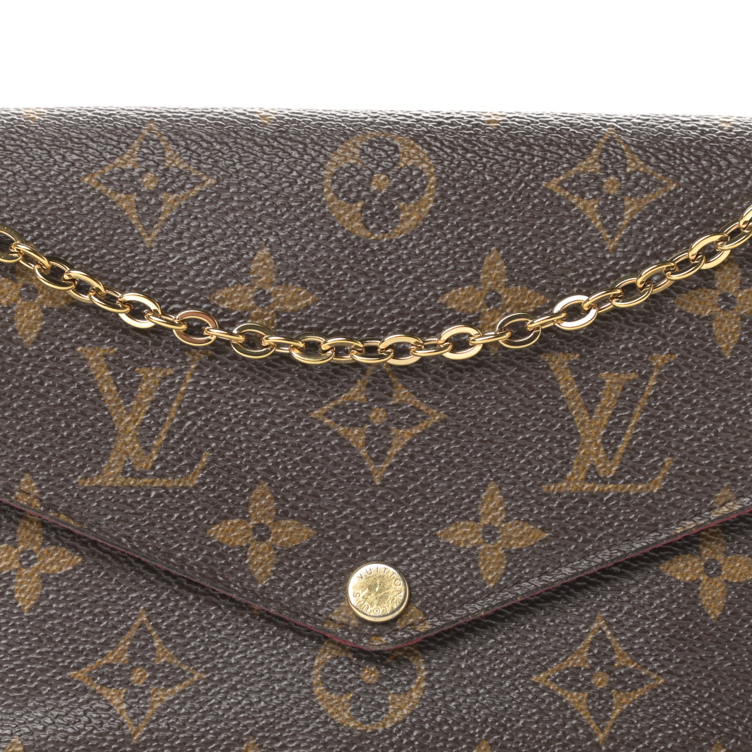 Louis Vuitton Monogram Pochette Felicie Chain Wallet Fuchsia 14 of 15