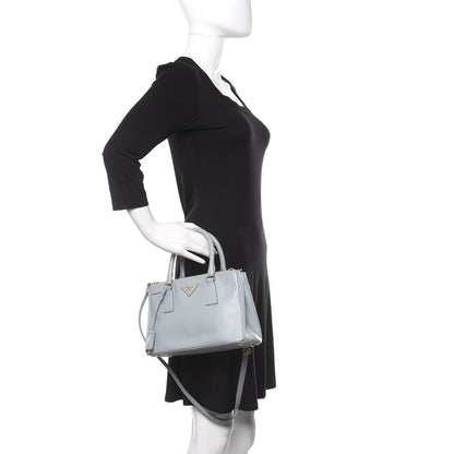 Prada Saffiano Galleria Mini Double Zip Tote Aviazione 3 of 15