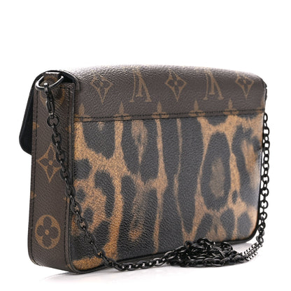Louis Vuitton Monogram Animal Print Pochette Felicie Chain Wallet 2 of 15