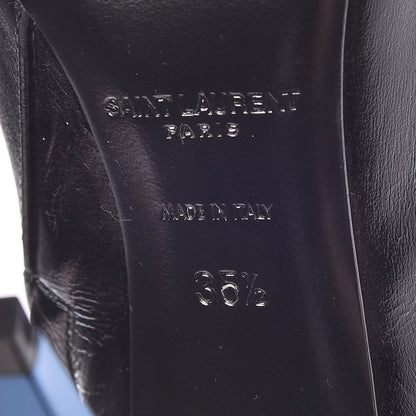 Saint Laurent Nappa Silk Freja 105 Zip Booties 35.5 Black Metal Cherry 6 of 10