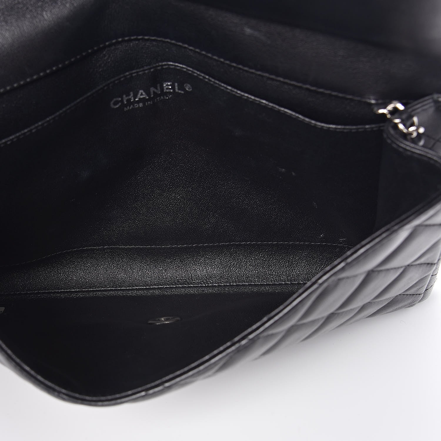 Chanel Lambskin Quilted Clutch With Chain Flap Black 5 of 14