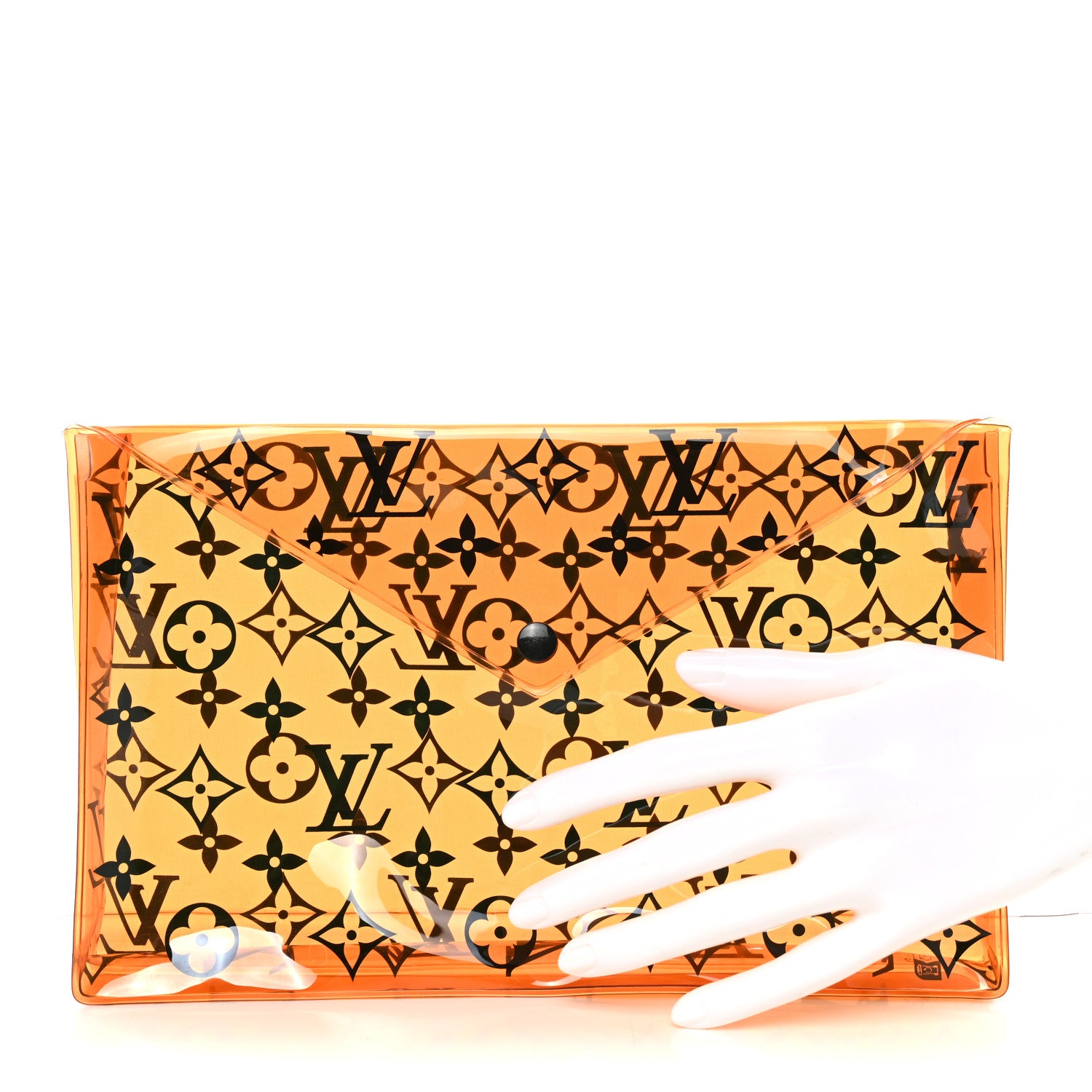 Louis Vuitton ロゴ入り手袋 ゴンアールジービー　オレンジ Louis Vuitton PVC Monogram Printed Envelope Pouch Orange 1875423