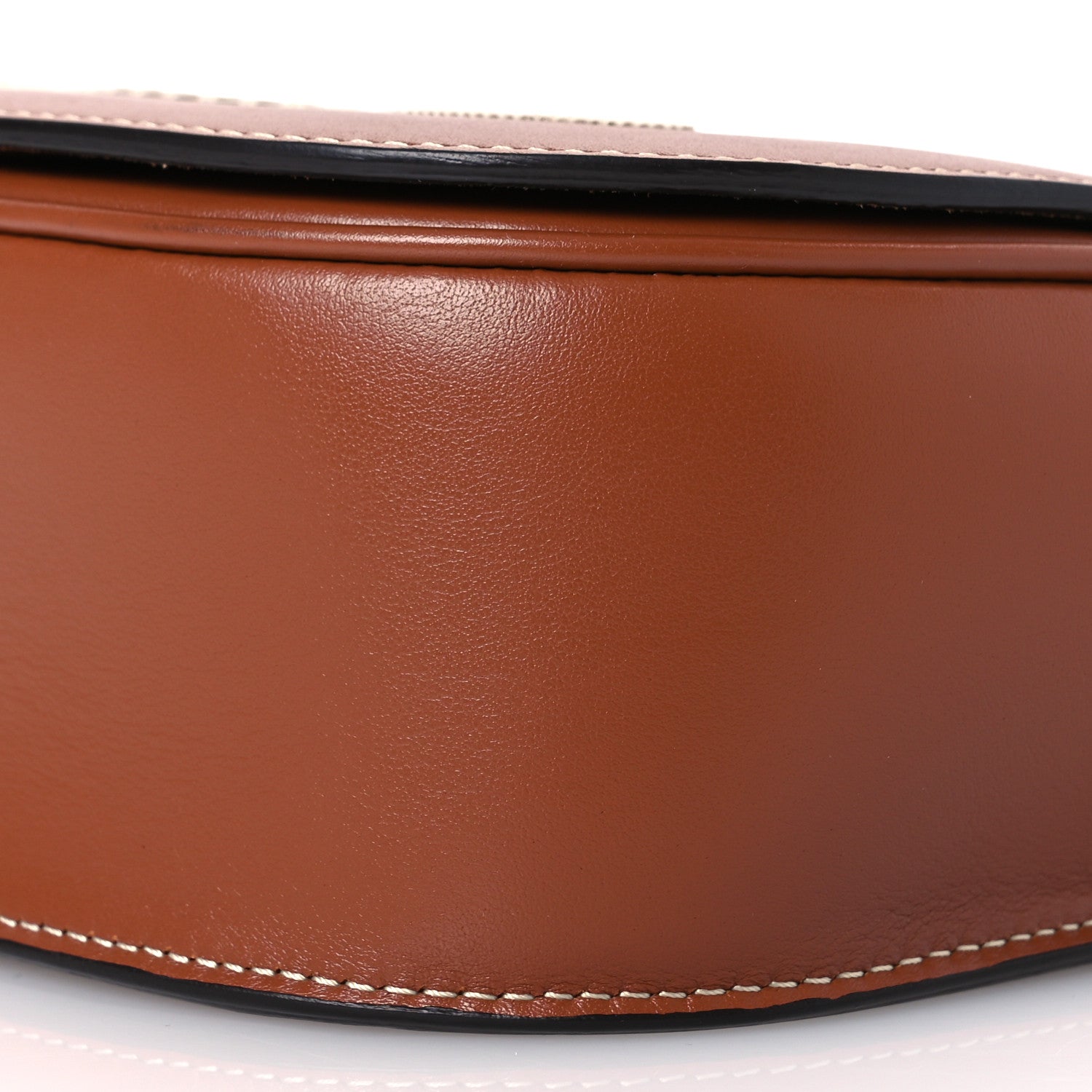 Celine Smooth Calfskin Cuir Triomphe Embroidered Folco Crossbody Bag Tan 10 of 10