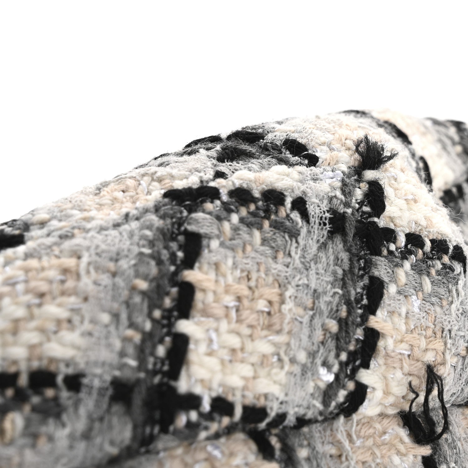 Chanel Cotton Tweed CC Beret S White Black Multicolor 10 of 11