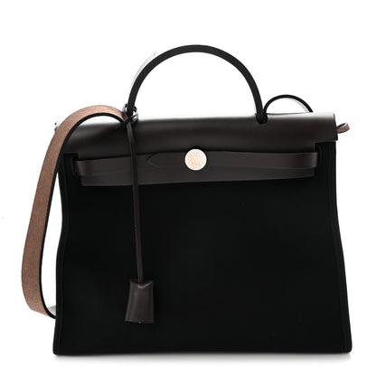 Hermes Toile Vache Hunter Herbag Zip 31 PM Ebene Black 1 of 11