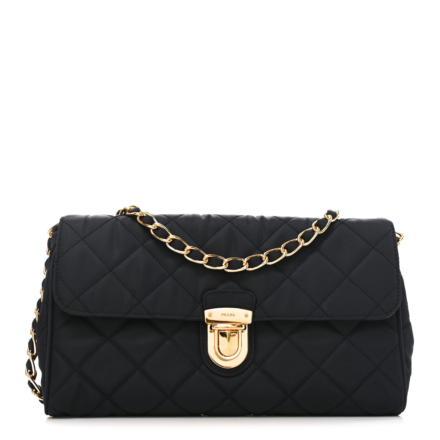 Prada Nylon Tessuto Impunturato Quilted Flap Crossbody Bleu 1 of 8