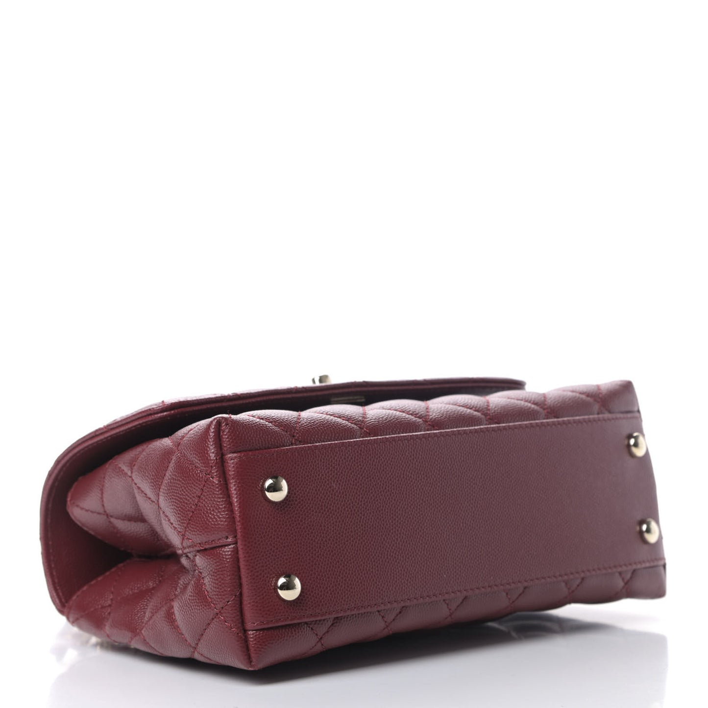 Caviar Lizard Quilted Mini Coco Handle Flap Red