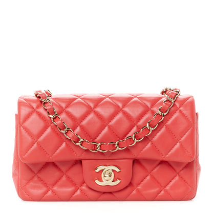 Chanel Lambskin Quilted Mini Rectangular Flap Pink 1 of 12