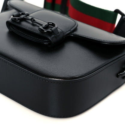 Gucci Azalea Calfskin Web Monochrome Small Horsebit 1955 Shoulder Bag Black 11 of 12