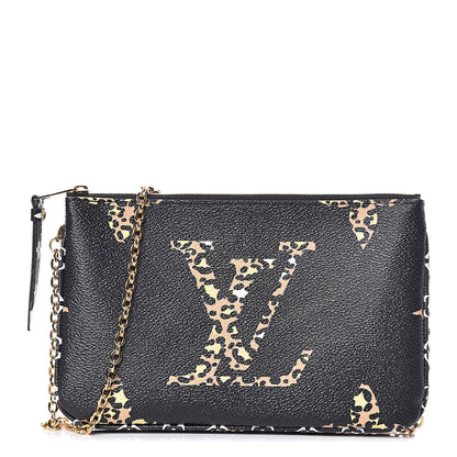 Louis Vuitton Monogram Giant Jungle Pochette Double Zip Black 1 of 9