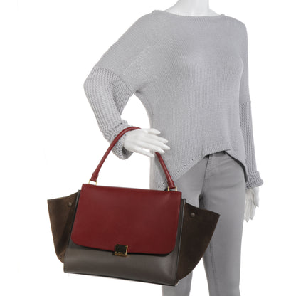 Celine Calfskin and Suede Large Tri-Color Trapeze Granite 2 of 9