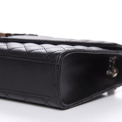 Saint Laurent Grain De Poudre Textured Mixed Matelasse Triquilt Medium Monogram Satchel Black 9 of 9