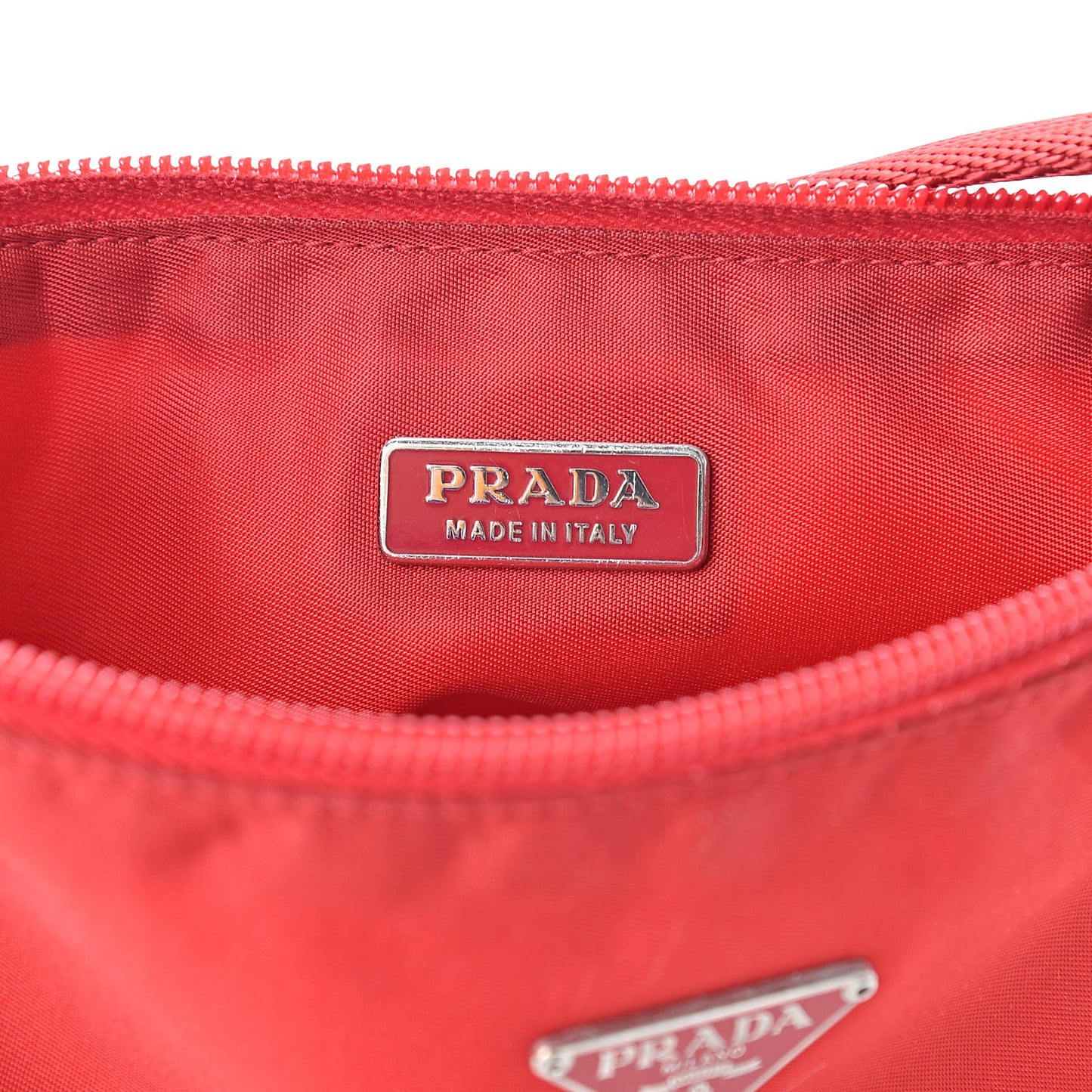 Tessuto Nylon Pochette Bag Rosso