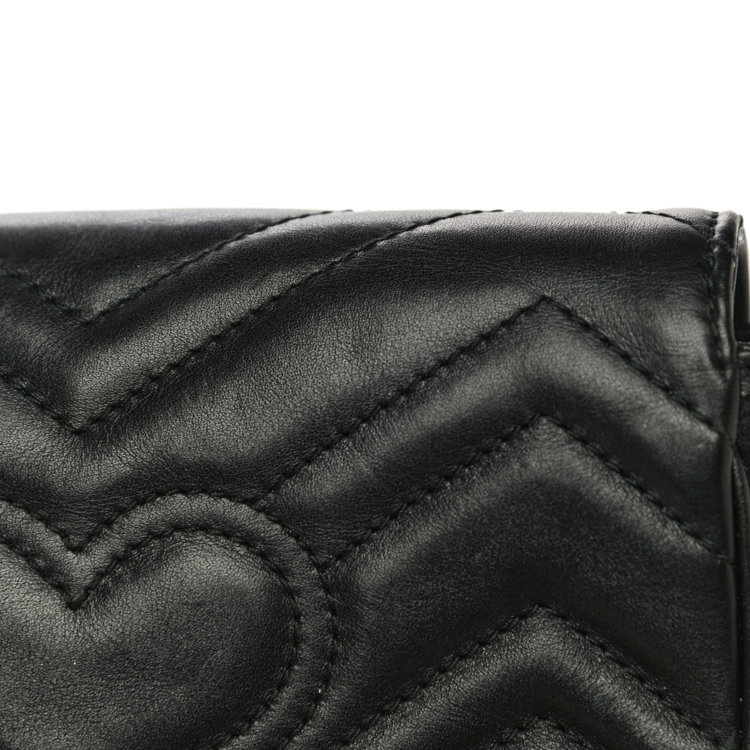 Gucci Calfskin Matelasse Super Mini GG Marmont Shoulder Bag Black 21 of 21