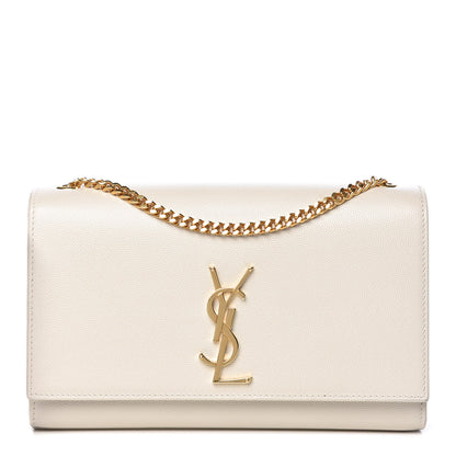 Saint Laurent Grain De Poudre Medium Classic Monogram Kate Satchel Porcellana 1 of 9