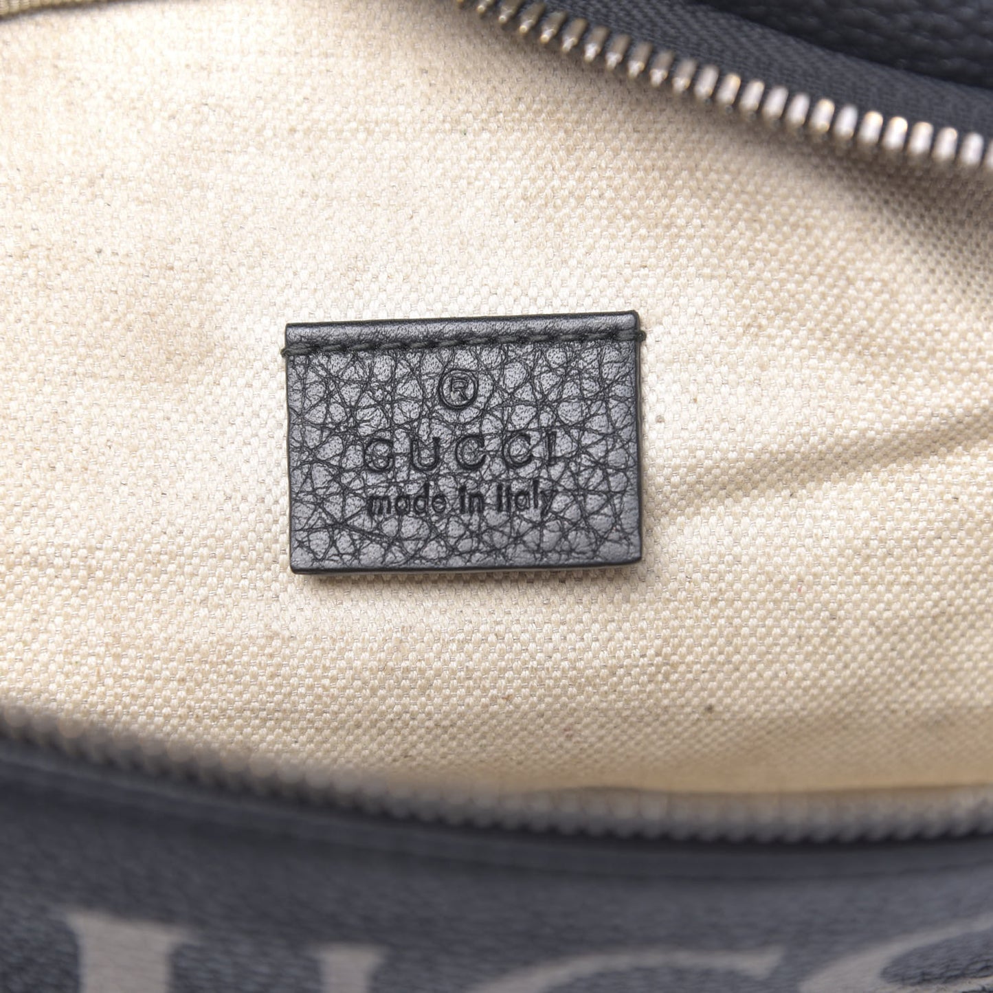 Grained Calfskin Logo Belt Bag Black