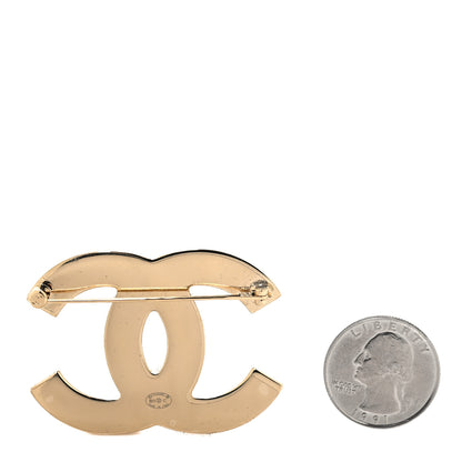 Chanel Enamel CC Brooch Black White Gold 2 of 4