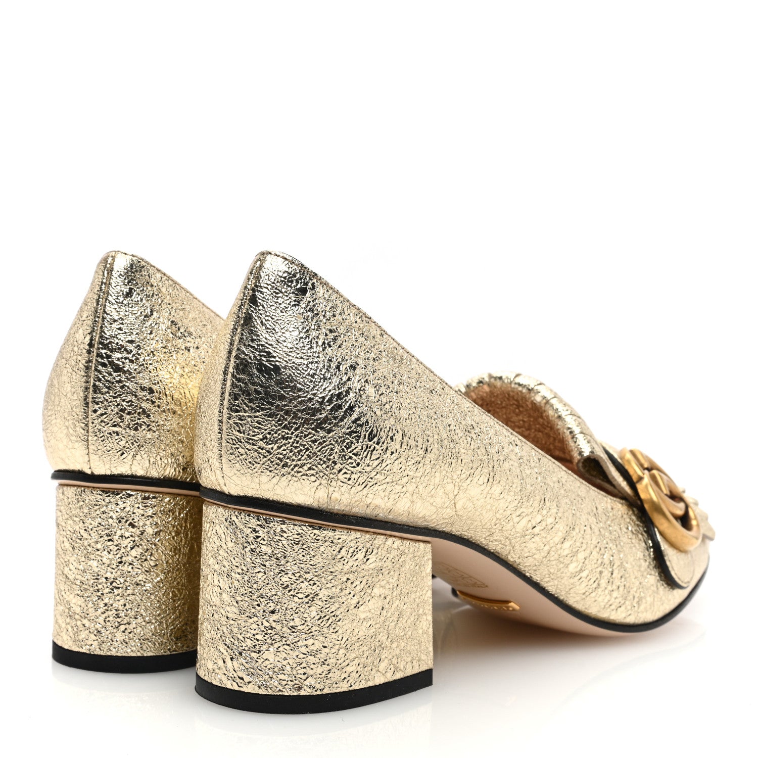 Gucci Galassia GG Marmont Fringe 50mm Loafer Pumps 37 Platino 4 of 7