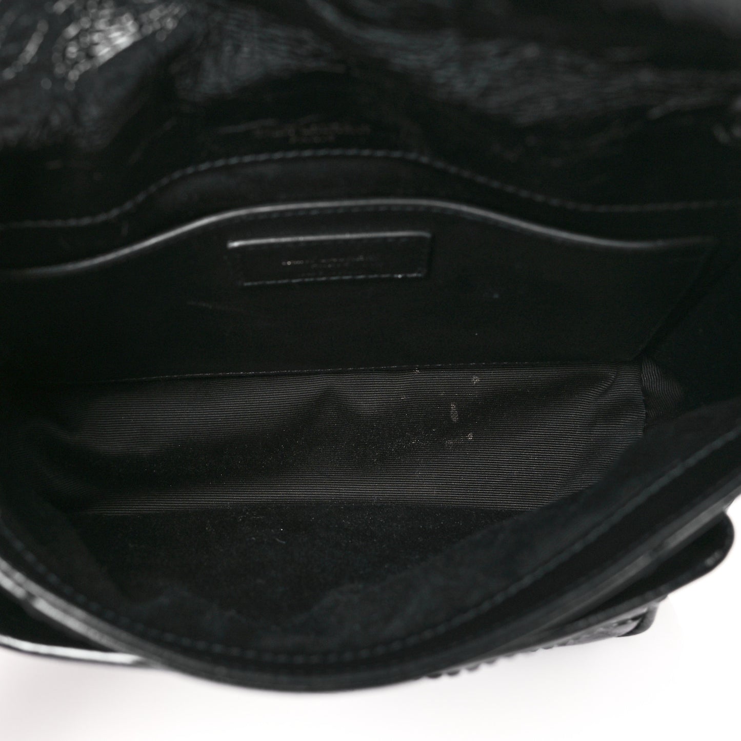 Crinkled Calfskin Matelasse Monogram Baby Niki Chain Satchel Black