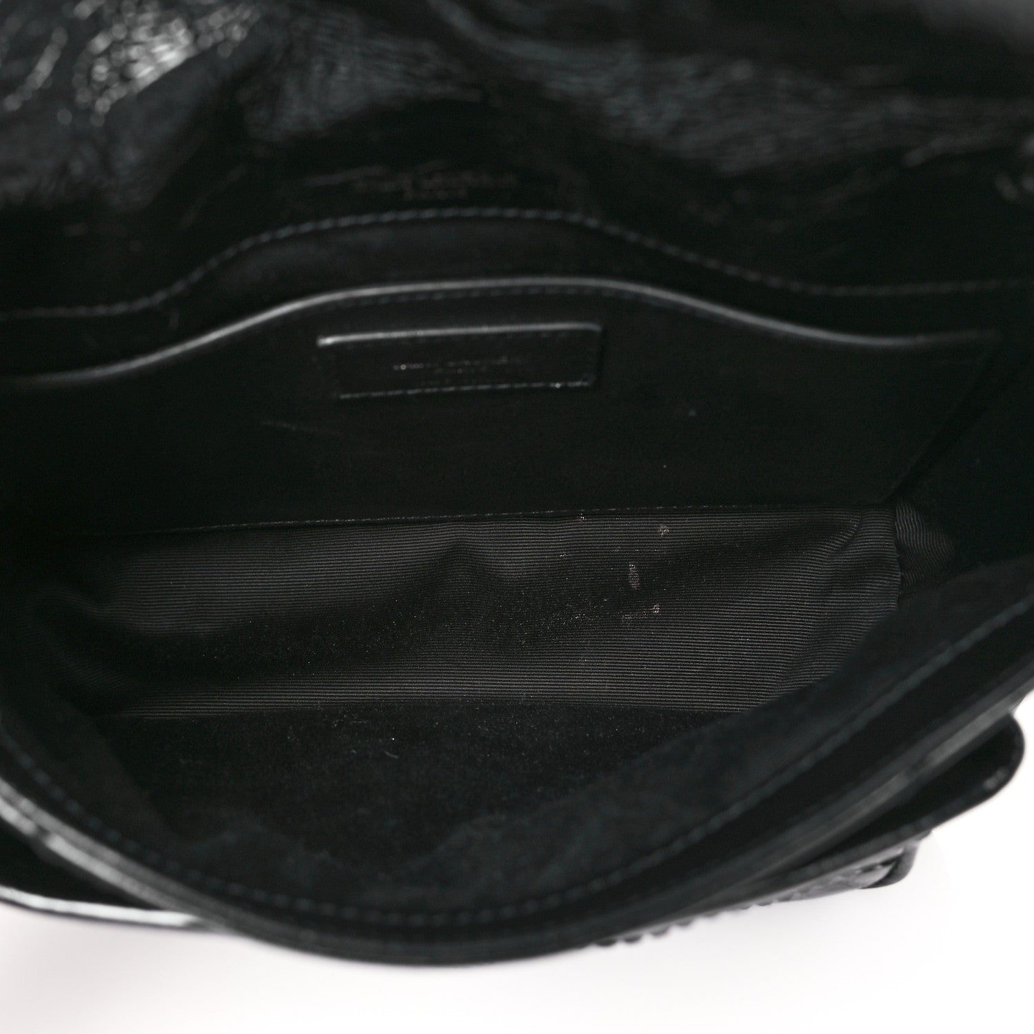 Saint Laurent Crinkled Calfskin Matelasse Monogram Baby Niki Chain Satchel Black 5 of 10